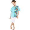 imageMatchable Family Hawaiian Luau Men Women Girl Boy Clothes in Orchid Paradise TurquoiseBoy Short Sleeve