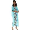 imageMatchable Family Hawaiian Luau Men Women Girl Boy Clothes in Orchid Paradise TurquoiseWomen Maxi With Sleeve