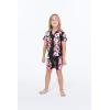 imageMatchable Family Hawaiian Luau Men Women Girl Boy Clothes in Pink Hibiscus Vine BlackBoy Short Sleeve