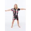 imageMatchable Family Hawaiian Luau Men Women Girl Boy Clothes in Pink Hibiscus Vine BlackBoy Short Sleeve
