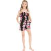 imageMatchable Family Hawaiian Luau Men Women Girl Boy Clothes in Pink Hibiscus Vine BlackGirl Romper