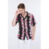 imageMatchable Family Hawaiian Luau Men Women Girl Boy Clothes in Pink Hibiscus Vine BlackMen Short Sleeve