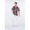 imageMatchable Family Hawaiian Luau Men Women Girl Boy Clothes in Pink Hibiscus Vine BlackMen Short Sleeve