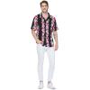 imageMatchable Family Hawaiian Luau Men Women Girl Boy Clothes in Pink Hibiscus Vine BlackMen Short Sleeve