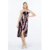 imageMatchable Family Hawaiian Luau Men Women Girl Boy Clothes in Pink Hibiscus Vine BlackWomen Halter
