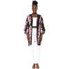 imageMatchable Family Hawaiian Luau Men Women Girl Boy Clothes in Pink Hibiscus Vine BlackWomen Kimono Cardigan