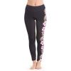 imageMatchable Family Hawaiian Luau Men Women Girl Boy Clothes in Pink Hibiscus Vine BlackWomen Leggings