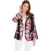 imageMatchable Family Hawaiian Luau Men Women Girl Boy Clothes in Pink Hibiscus Vine BlackWomen Ligth Jacket