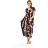 imageMatchable Family Hawaiian Luau Men Women Girl Boy Clothes in Pink Hibiscus Vine BlackWomen Maxi Rahee