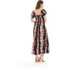 imageMatchable Family Hawaiian Luau Men Women Girl Boy Clothes in Pink Hibiscus Vine BlackWomen Maxi Rahee