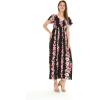 imageMatchable Family Hawaiian Luau Men Women Girl Boy Clothes in Pink Hibiscus Vine BlackWomen Maxi Rahee