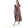 imageMatchable Family Hawaiian Luau Men Women Girl Boy Clothes in Pink Hibiscus Vine BlackWomen Maxi Rahee