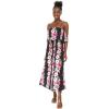 imageMatchable Family Hawaiian Luau Men Women Girl Boy Clothes in Pink Hibiscus Vine BlackWomen Maxi Ruffle