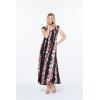imageMatchable Family Hawaiian Luau Men Women Girl Boy Clothes in Pink Hibiscus Vine BlackWomen Maxi Tank