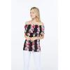 imageMatchable Family Hawaiian Luau Men Women Girl Boy Clothes in Pink Hibiscus Vine BlackWomen Offshoulder Ruffle Top