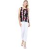 imageMatchable Family Hawaiian Luau Men Women Girl Boy Clothes in Pink Hibiscus Vine BlackWomen Tank Top