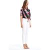 imageMatchable Family Hawaiian Luau Men Women Girl Boy Clothes in Pink Hibiscus Vine BlackWomen Tie Front Shirt