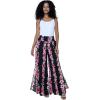 imageMatchable Family Hawaiian Luau Men Women Girl Boy Clothes in Pink Hibiscus Vine BlackWomen Wide Leg Pants