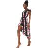 imageMatchable Family Hawaiian Luau Men Women Girl Boy Clothes in Pink Hibiscus Vine BlackWomen Wrap Ruffle