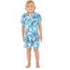 imageMatchable Family Hawaiian Luau Men Women Girl Boy Clothes in Simply Blue LeavesBoy Short Sleeve