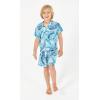 imageMatchable Family Hawaiian Luau Men Women Girl Boy Clothes in Simply Blue LeavesBoy Short Sleeve