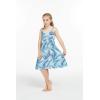 imageMatchable Family Hawaiian Luau Men Women Girl Boy Clothes in Simply Blue LeavesGirl Empire