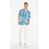 imageMatchable Family Hawaiian Luau Men Women Girl Boy Clothes in Simply Blue LeavesMen Short Sleeve