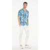 imageMatchable Family Hawaiian Luau Men Women Girl Boy Clothes in Simply Blue LeavesMen Short Sleeve