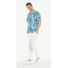 imageMatchable Family Hawaiian Luau Men Women Girl Boy Clothes in Simply Blue LeavesMen Short Sleeve