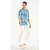 imageMatchable Family Hawaiian Luau Men Women Girl Boy Clothes in Simply Blue LeavesMen Short Sleeve