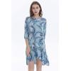 imageMatchable Family Hawaiian Luau Men Women Girl Boy Clothes in Simply Blue LeavesWomen 34 Sleeve