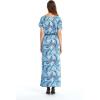 imageMatchable Family Hawaiian Luau Men Women Girl Boy Clothes in Simply Blue LeavesWomen Cap Sleeve
