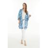 imageMatchable Family Hawaiian Luau Men Women Girl Boy Clothes in Simply Blue LeavesWomen Kimono Cardigan