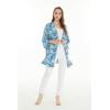 imageMatchable Family Hawaiian Luau Men Women Girl Boy Clothes in Simply Blue LeavesWomen Kimono Cardigan