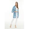 imageMatchable Family Hawaiian Luau Men Women Girl Boy Clothes in Simply Blue LeavesWomen Kimono Cardigan