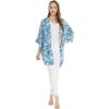imageMatchable Family Hawaiian Luau Men Women Girl Boy Clothes in Simply Blue LeavesWomen Kimono Cardigan