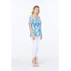 imageMatchable Family Hawaiian Luau Men Women Girl Boy Clothes in Simply Blue LeavesWomen Offshoulder Ruffle Top