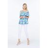 imageMatchable Family Hawaiian Luau Men Women Girl Boy Clothes in Simply Blue LeavesWomen Offshoulder Ruffle Top