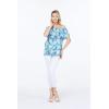imageMatchable Family Hawaiian Luau Men Women Girl Boy Clothes in Simply Blue LeavesWomen Offshoulder Ruffle Top