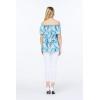 imageMatchable Family Hawaiian Luau Men Women Girl Boy Clothes in Simply Blue LeavesWomen Offshoulder Ruffle Top