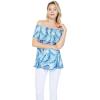 imageMatchable Family Hawaiian Luau Men Women Girl Boy Clothes in Simply Blue LeavesWomen Offshoulder Ruffle Top