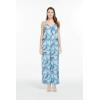 imageMatchable Family Hawaiian Luau Men Women Girl Boy Clothes in Simply Blue LeavesWomen V Neck Jumpsuit