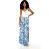 imageMatchable Family Hawaiian Luau Men Women Girl Boy Clothes in Simply Blue LeavesWomen Wide Leg Pants
