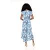 imageMatchable Family Hawaiian Luau Men Women Girl Boy Clothes in Simply Blue LeavesWomen Wrap Ruffle