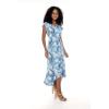 imageMatchable Family Hawaiian Luau Men Women Girl Boy Clothes in Simply Blue LeavesWomen Wrap Ruffle