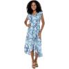 imageMatchable Family Hawaiian Luau Men Women Girl Boy Clothes in Simply Blue LeavesWomen Wrap Ruffle