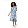 imageMatchable Family Hawaiian Luau Men Women Girl Boy Clothes in Simply Blue LeavesWomen Wrap Ruffle