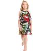 imageMatchable Family Hawaiian Luau Men Women Girl Boy Clothes in Tropical TwilightGirl Round Neck Ruffle