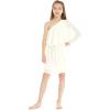 imageMatchable Family Hawaiian Wedding Beach Solid Color Men Women Girl Boy Clothes in Ivory CreamGirl One Shoulder Ruffle