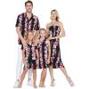 imageMatchable Family Hawaiian Luau Men Women Girl Boy Clothes in Pink Hibiscus Vine BlackBoy Short Sleeve